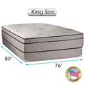 Fifth Ave Plush Foam Encased Eurotop (PillowTop) Mattress and Box Spring Set (King Size-76"x80"x13") Sleep System with Enhanced Cushion Support, Fully Assembled, Orthopedic by Dream Solutions USA
