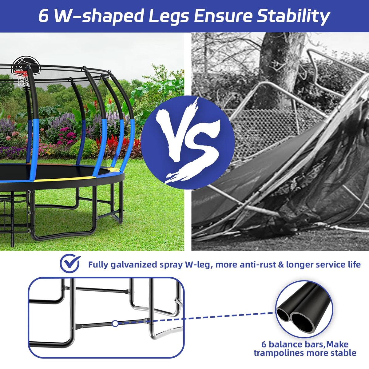 Netrum 10ft Kids Trampoline with Basketball Hoop, Outdoor Trampolines with Enclosure Net,Ladder, 880Lbs Trampoline for 4 Kids Green