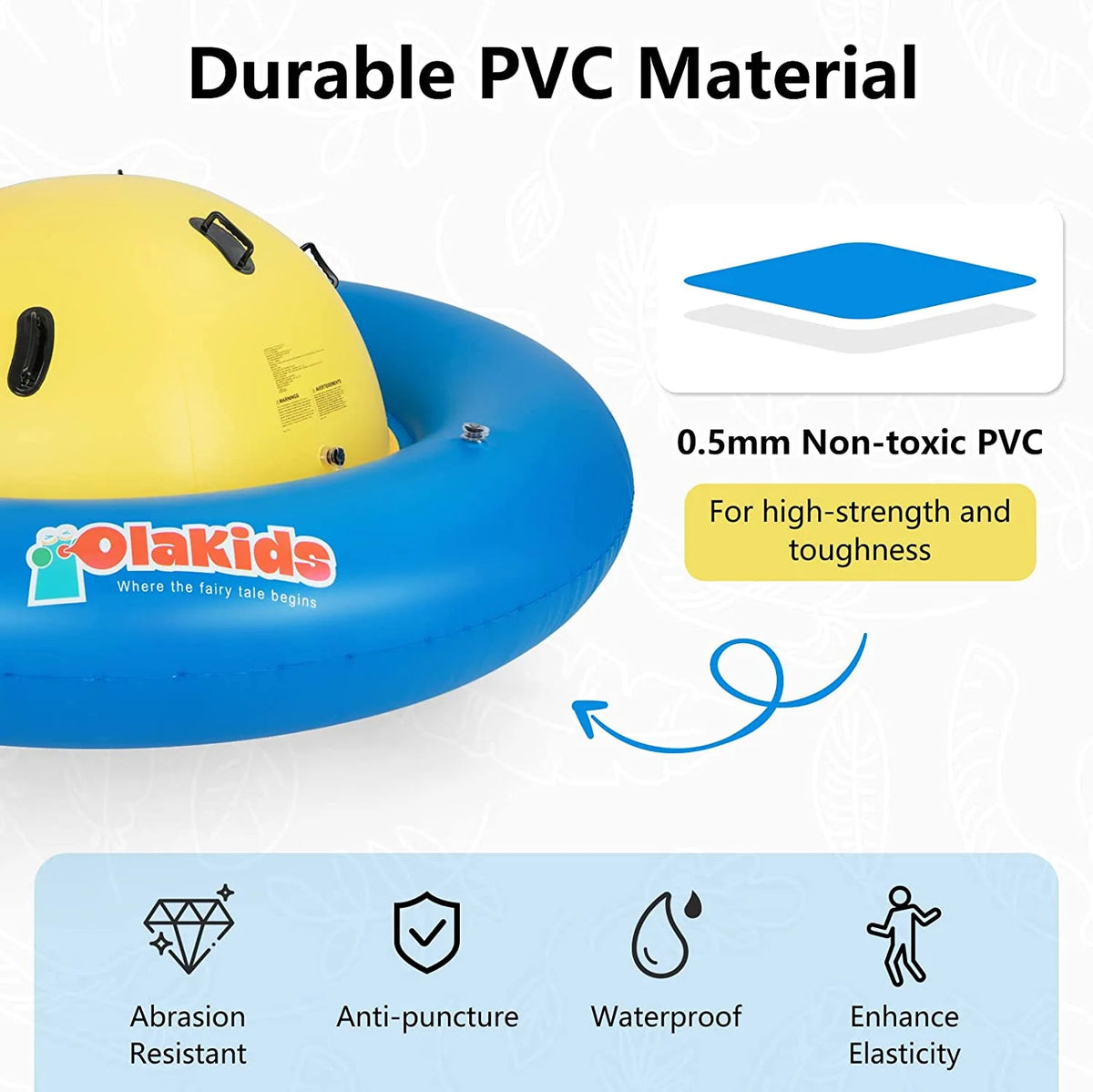 OLAKIDS 8FT Inflatable Dome Rocker Bouncer, Outdoor Kids Giant Roll and Play Seesaw Rocker with 6 Secure Handles, Max Weight 250 LBS, Toddlers Climbing Toy Backyard Play Center Equipment