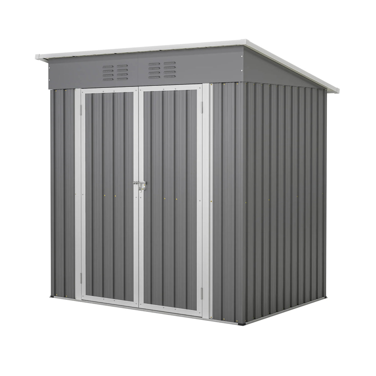 6 x 4 ft Outdoor Storage Shed with Floor Frame, Storage Sheds for Outside with Lockable Door, All Weather Garden Tool Shed with Air Vent for House Backyard Patio Lawn, Black