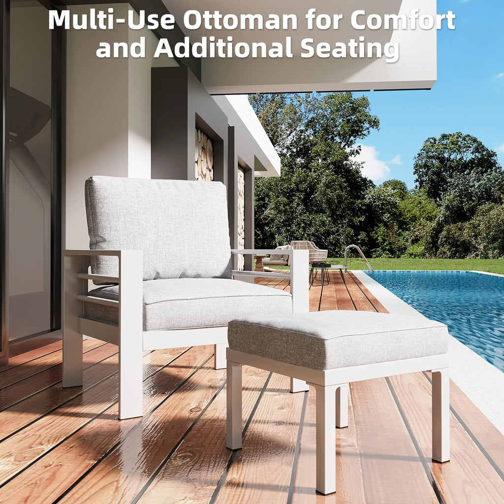 AECOJOY Aluminum Outdoor Furniture Set, 7 Pieces Metal Patio Furniture on sale Outdoor Couch Patio Conversation Set - Light Grey