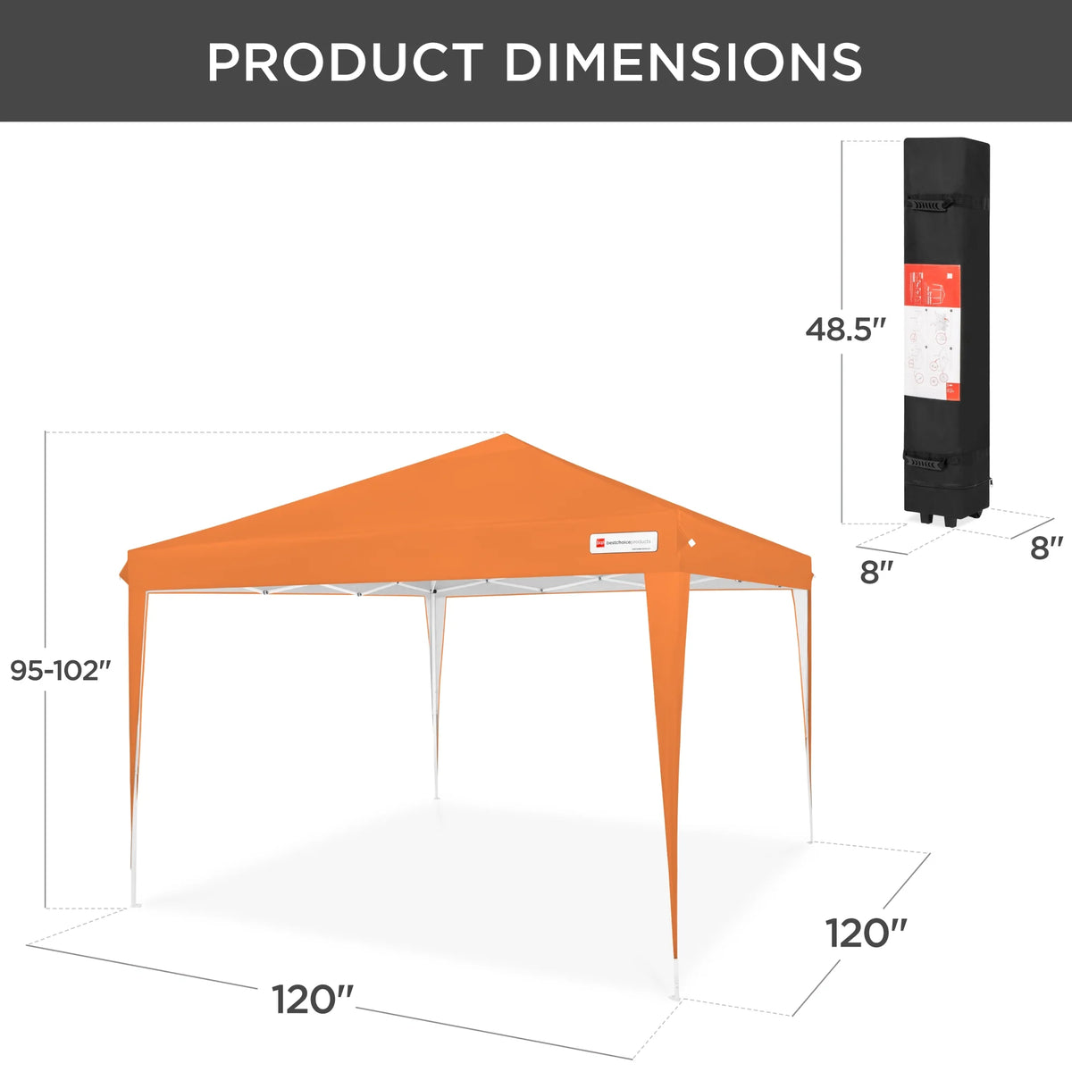 Best Choice Products 10x10ft Pop Up Canopy Outdoor Portable Adjustable Instant Gazebo Tent w/ Carrying Bag - White