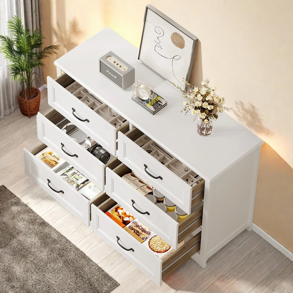 Dresser for Bedroom, Lofka 6-Drawer Wood Dresser with Anti-Tip Safety for Closet| Living Room
