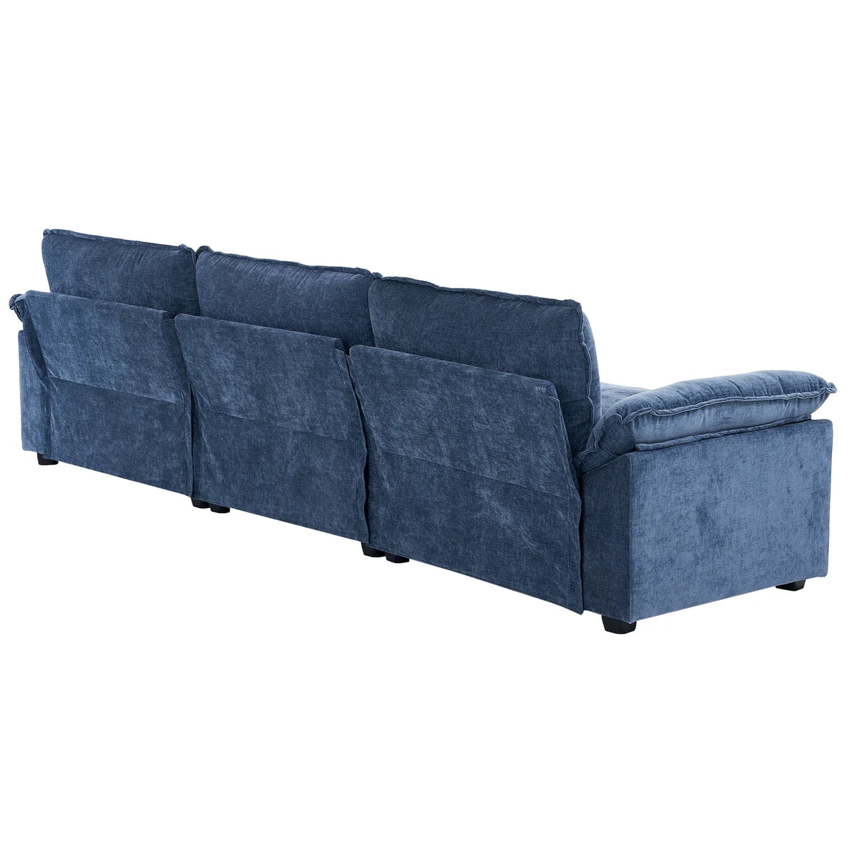 Zimtown Sectional Sofa with Ottoman, L Shaped Convertible Couch with Removable Chaise Chenille Fabric Sofa Set for 4-6 Persons Living Room Furniture Dark Grey