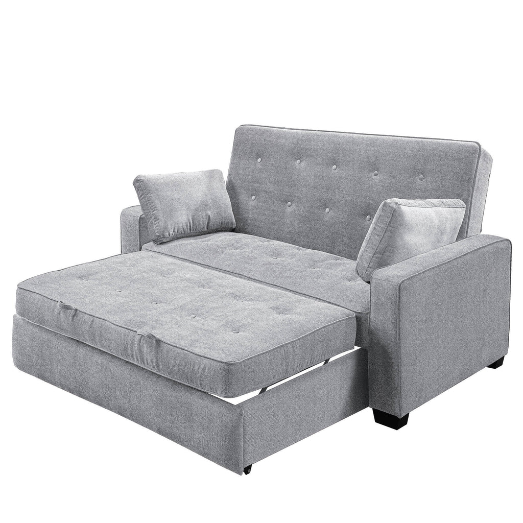 Serta Dream Convertibles Monroe Modern Polyester Convertible Queen Sofa Bed with Pillows Grey