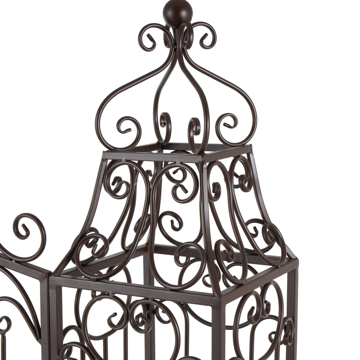 DecMode Traditional Metal Arch with Botanical Design Garden Arbors with Latch Lock Closure, 78"W x 94"H