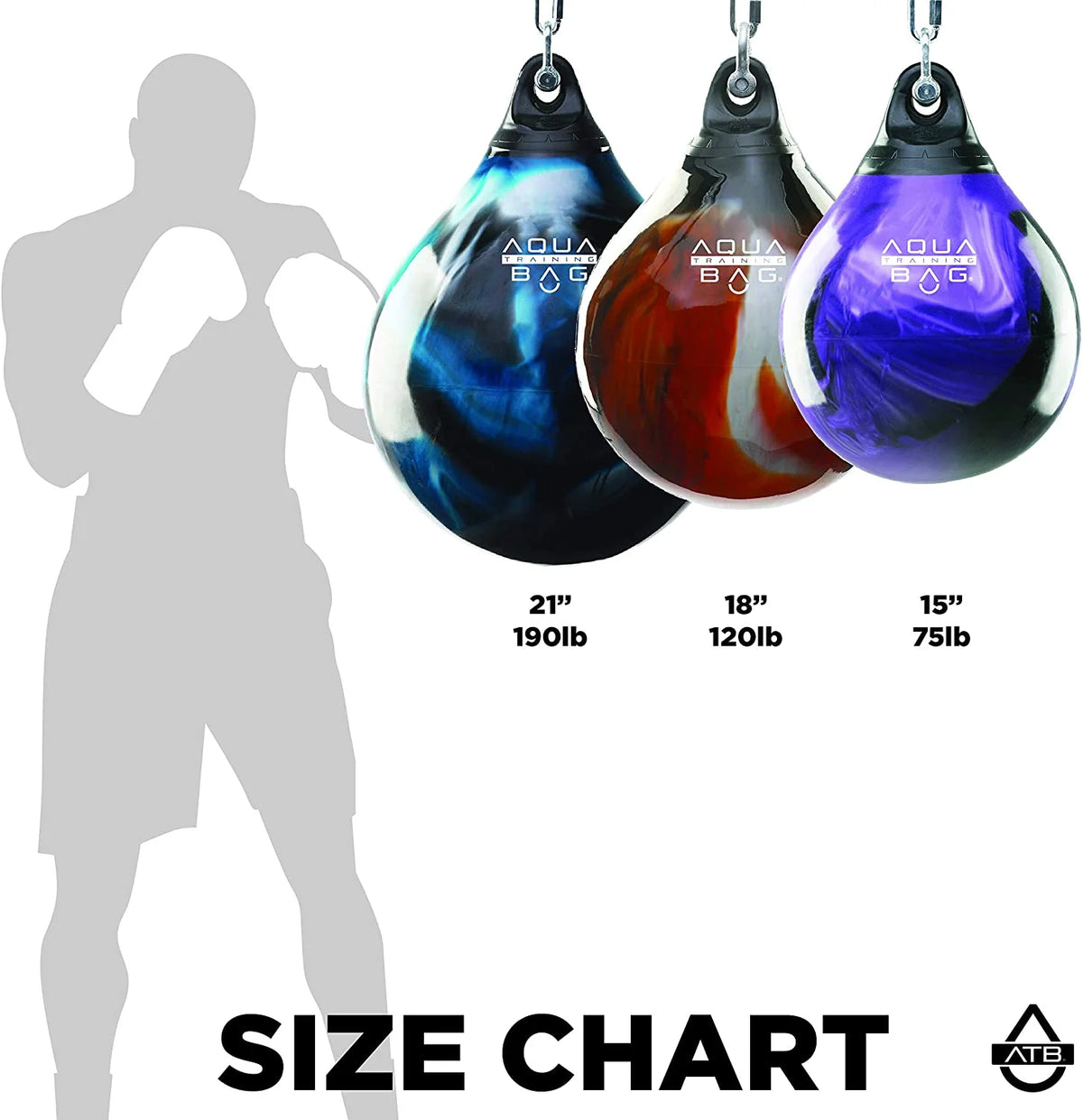 Aqua Training Bag 21" Heavy 190 lb. Punching Bag - Fireball Orange
