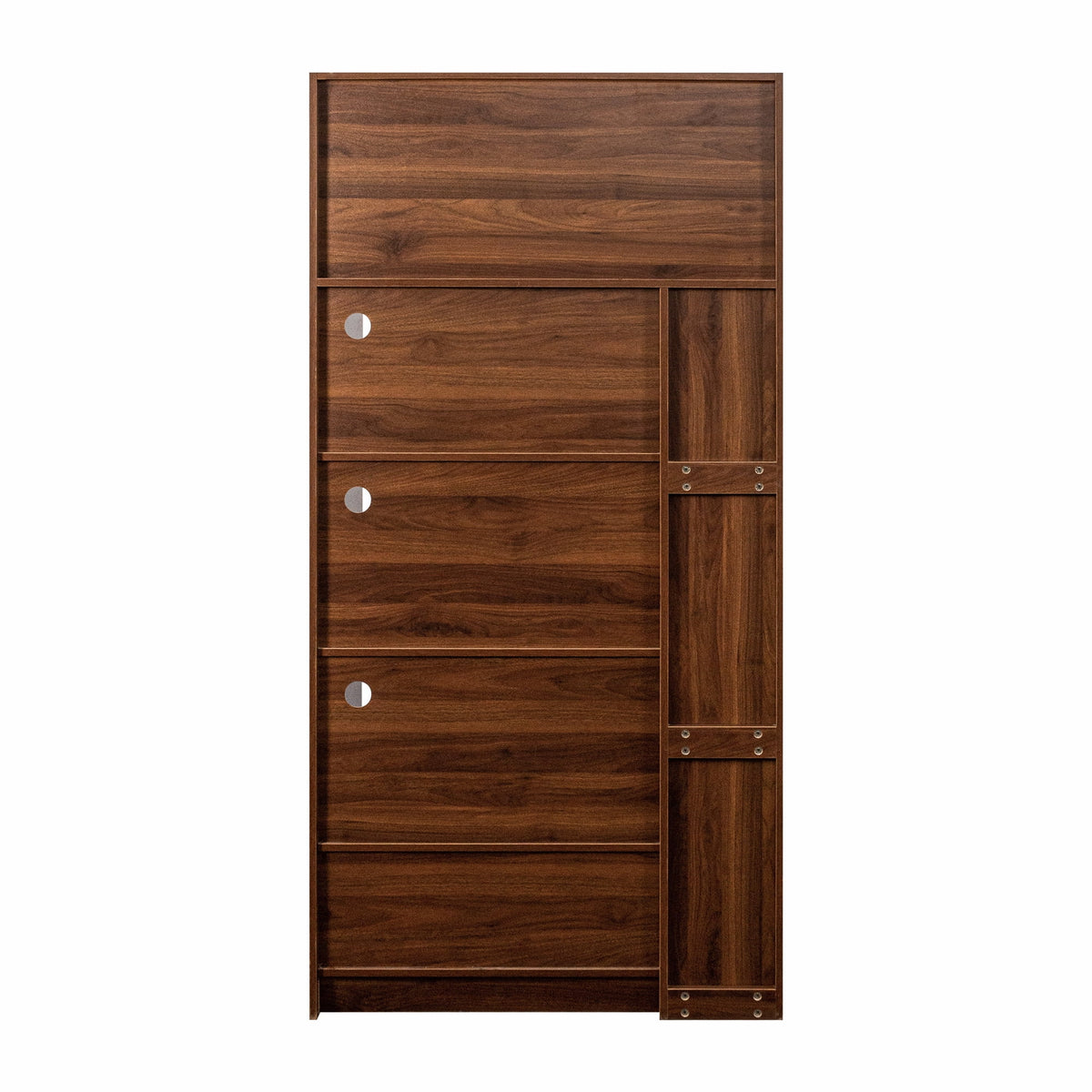 Kitchen Pantry Cabinet w/4-Tier Storage Cart, 2 Drawers & 2 Glass Doors, Tall Storage Cabinet w/Shelves