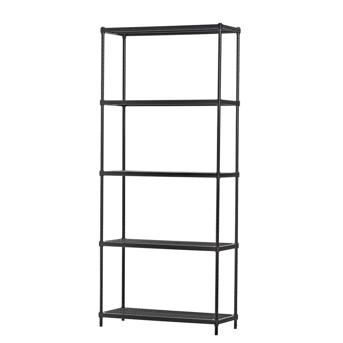 Design Ideas MeshWorks 5 Tier Steel Storage Shelving Unit Bookshelf, Green