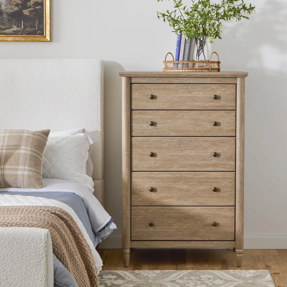 My Texas House Monroe 5-Drawer Dresser, Brushed Oak Finish