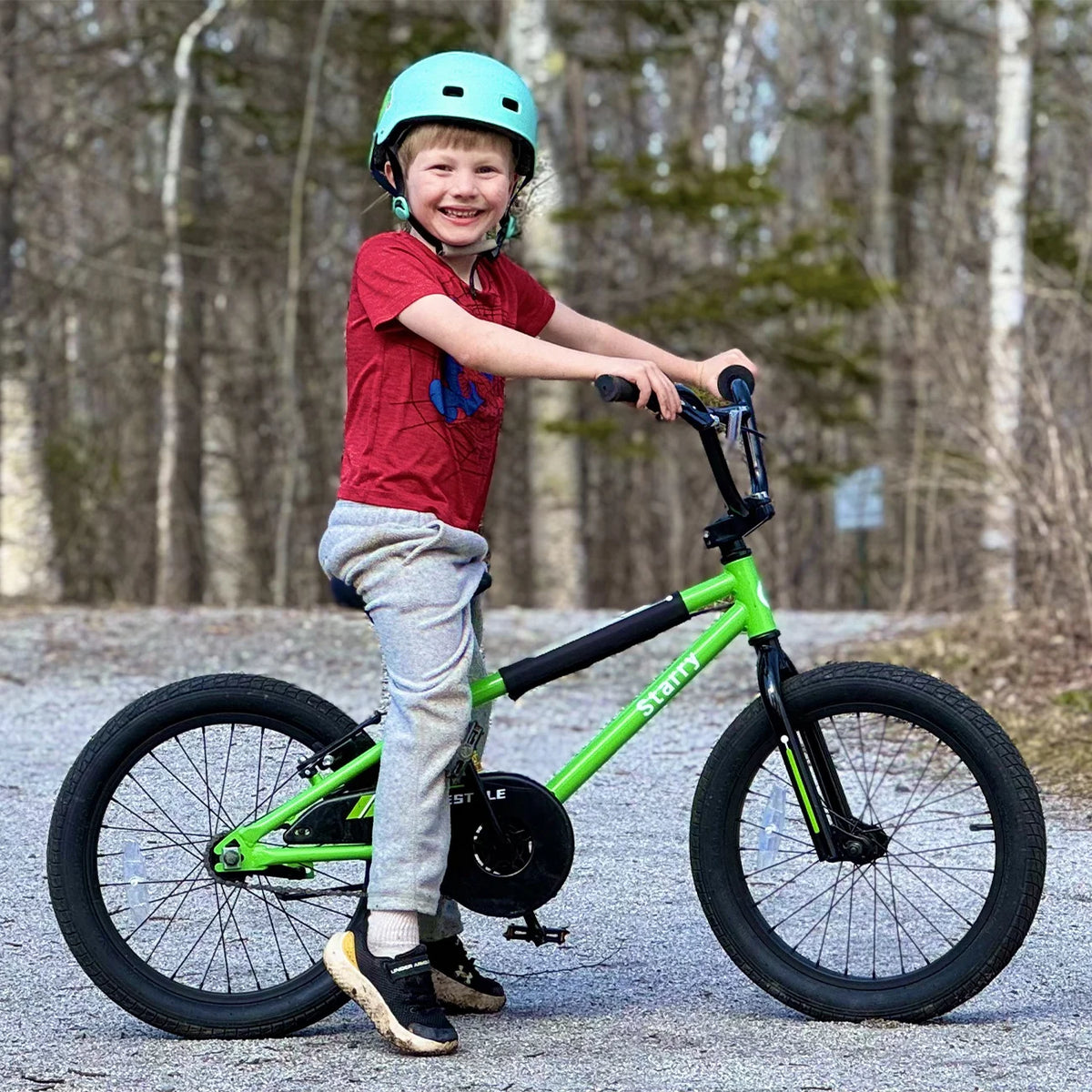 Glerc 14 Inch Little Kids Bike BMX Style Bicycle with Training Wheels Coaster Brake for 3 4 5 Years Old Boys Girls, Blue