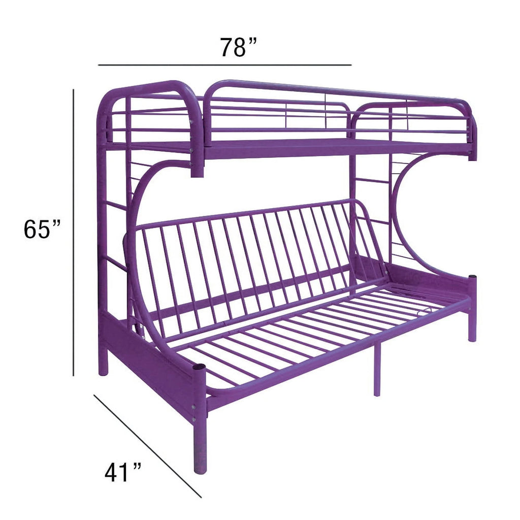 Acme Furniture Eclipse Twin over Full Futon Bunk Bed, Black