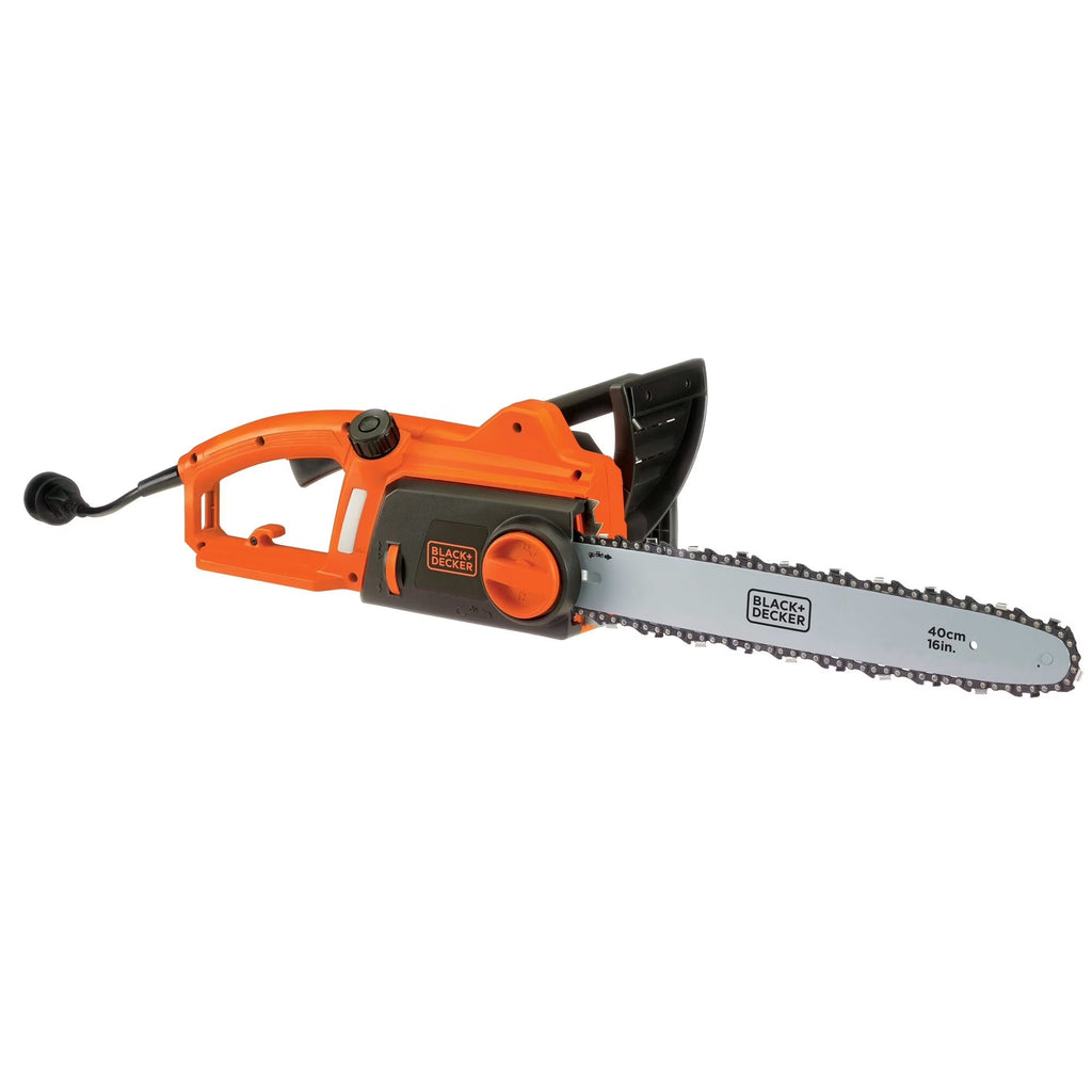 BLACK+DECKER 16 12 Amp Corded Electric Chainsaw, Tool-Free Chain Tensioning, Auto-Oiling