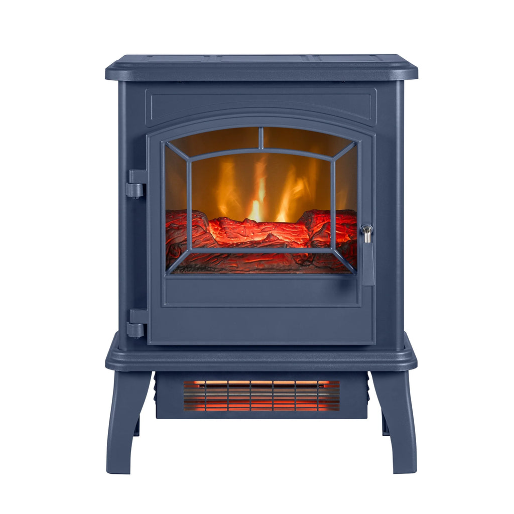 ClassicFlame 17.5"W Infrared Quartz Electric Stove Heater, Insignia Blue