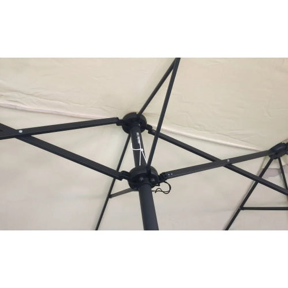 15x9Ft Rectangular Double-Sided Patio Umbrella,Market Table Canopy Waterproof Twin Umbrella with Wind Vents,Garden Extra Large Umbrella with Crank Handle,for Garden Deck Backyard Pool Outside Deck