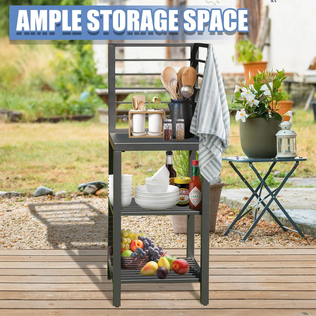 Domi Outdoor Kitchen Series 5-Piece Modular Outdoor Kitchen, Aluminum Storage Islands Sink Table, Corner Bar Cabinet Grill Storage Cabinet with Protective Cover, Outdoor Kitchen for Deck, Patio, Backy