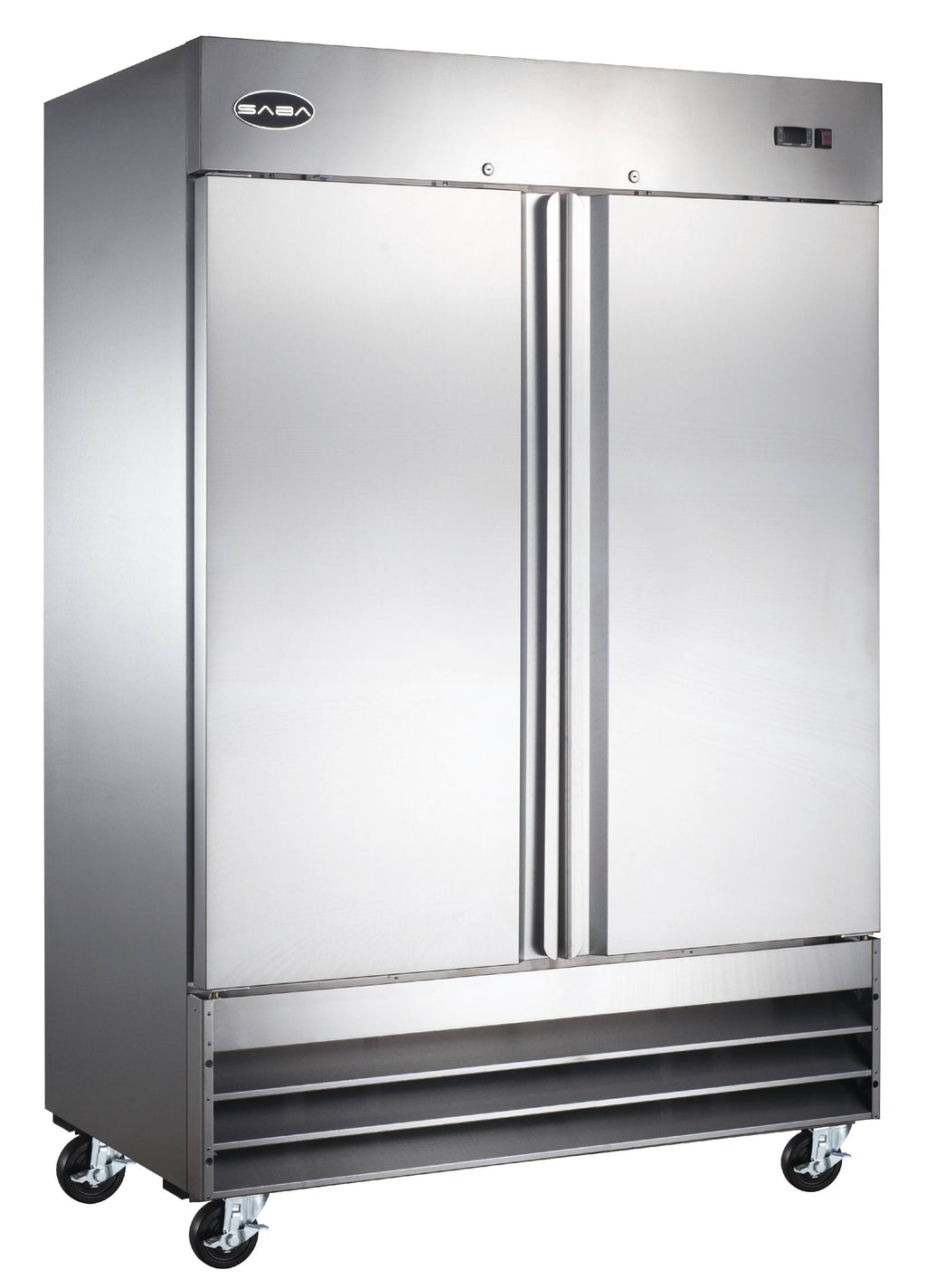 Heavy Duty Commercial 47 cu ft Solid Stainless Steel Reach-In Freezer (2 Door)