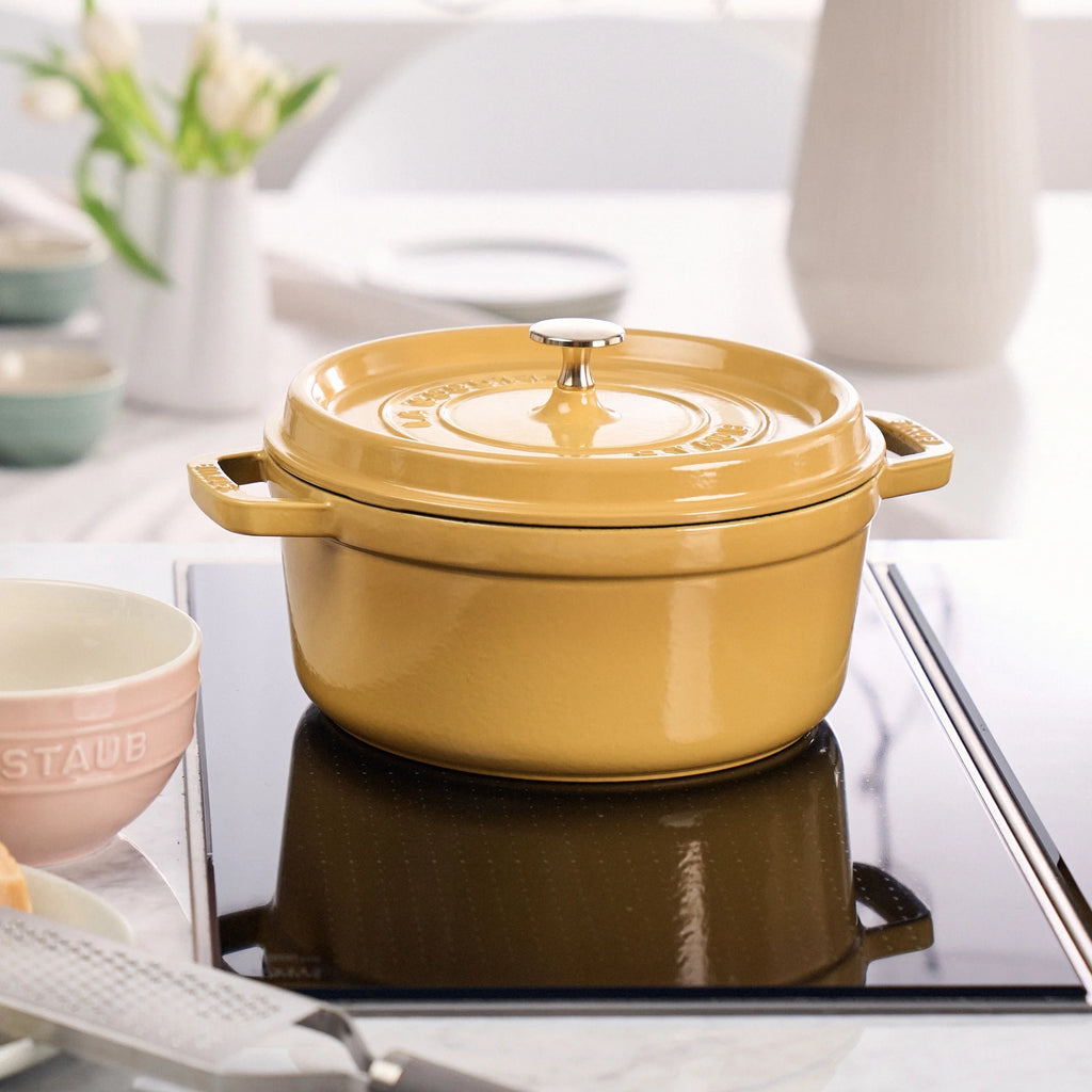 Staub Cast Iron 4-qt Round Cocotte - Matte Black