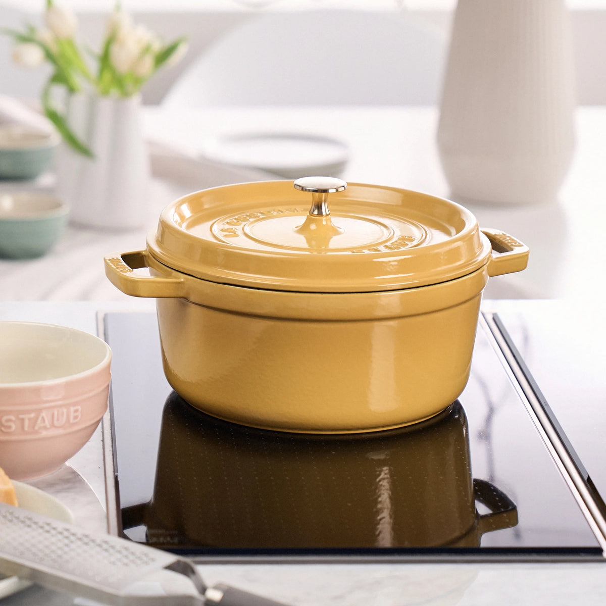 Staub Cast Iron 4-qt Round Cocotte - Matte Black