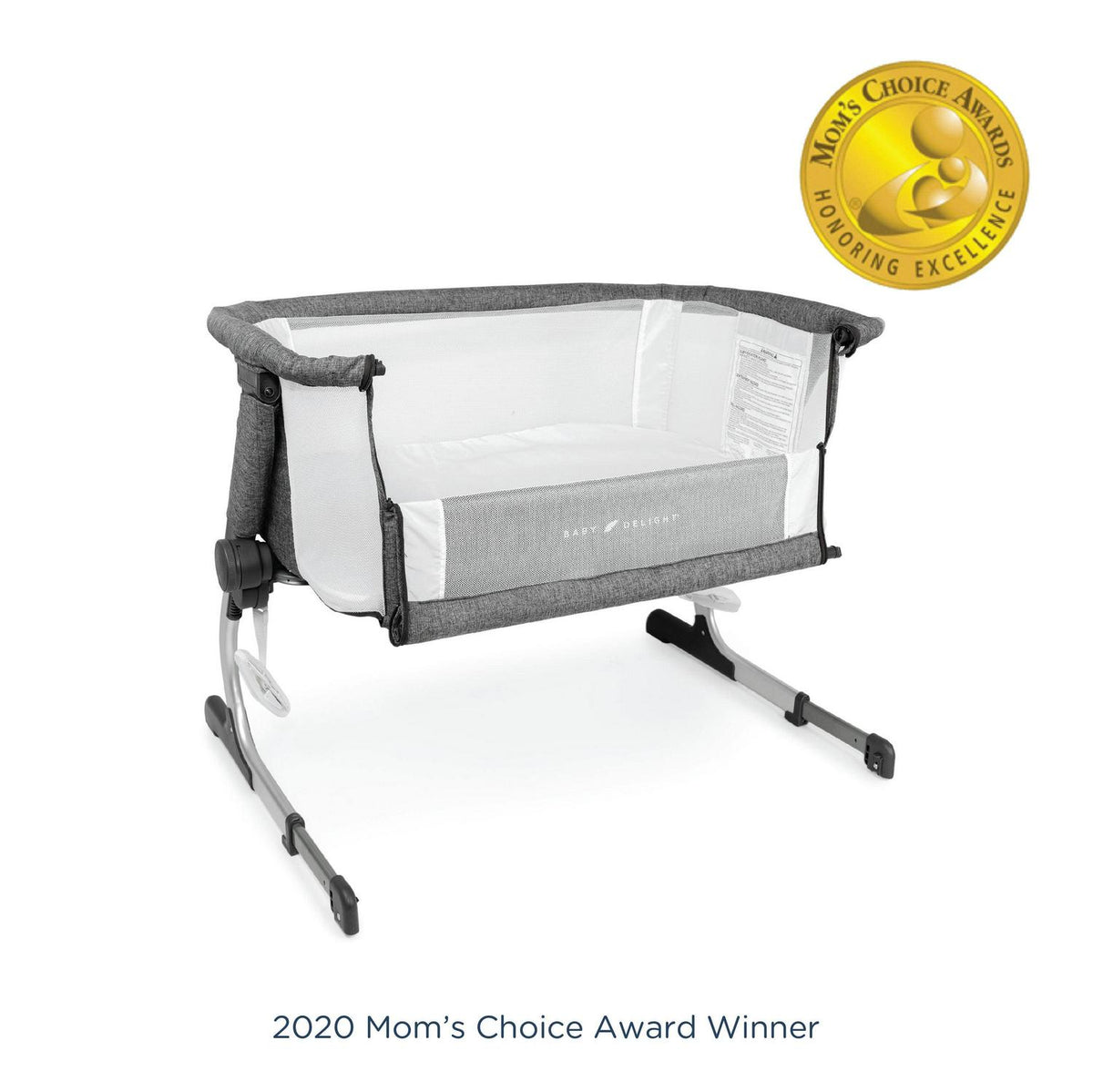 Baby Delight Beside Me Dreamer Bassinet &amp; Bedside Sleeper. Charcoal Tweed. Ages 0-5 Months (Unisex)