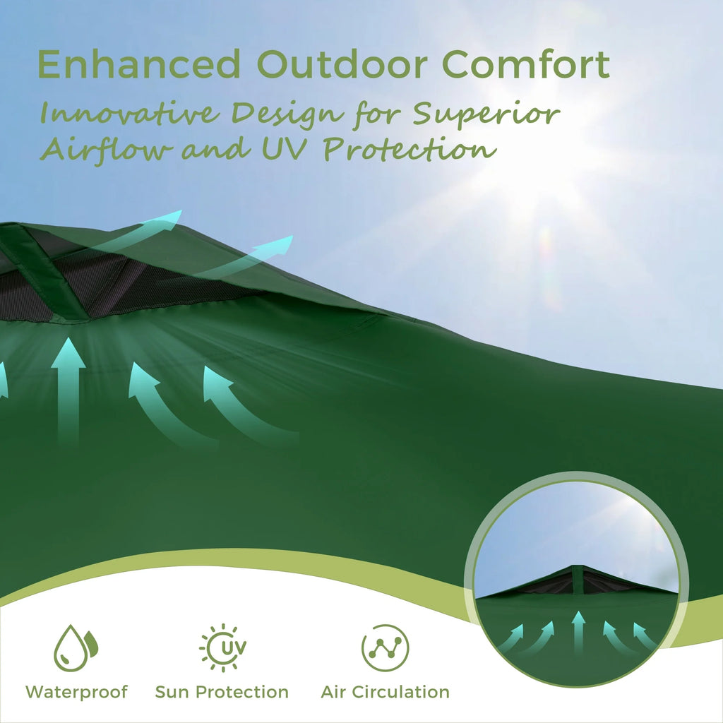 Phi Villa 10ft x 10ft Blue Pop Up Outdoor Canopy, Waterproof