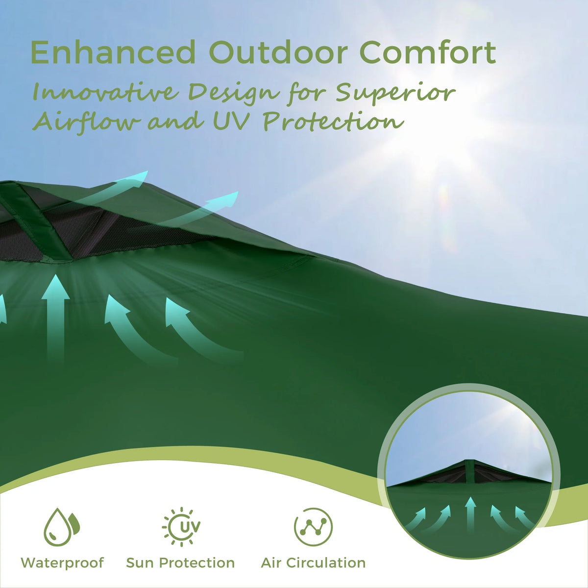 Phi Villa 10ft x 10ft Blue Pop Up Outdoor Canopy, Waterproof