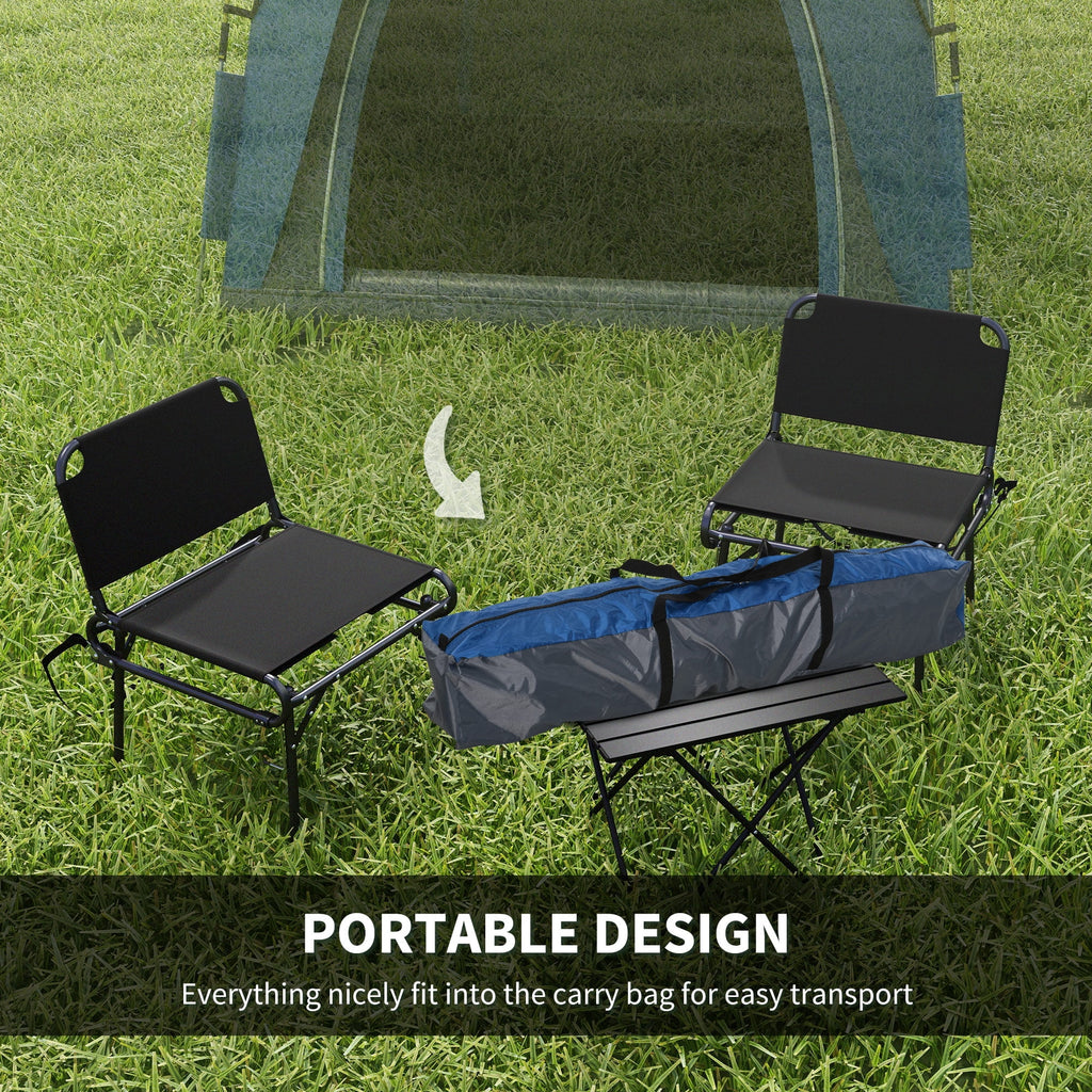 Outsunny Camping Tents 4 Person Pop Up Tent w/ Windows, Doors, Blue