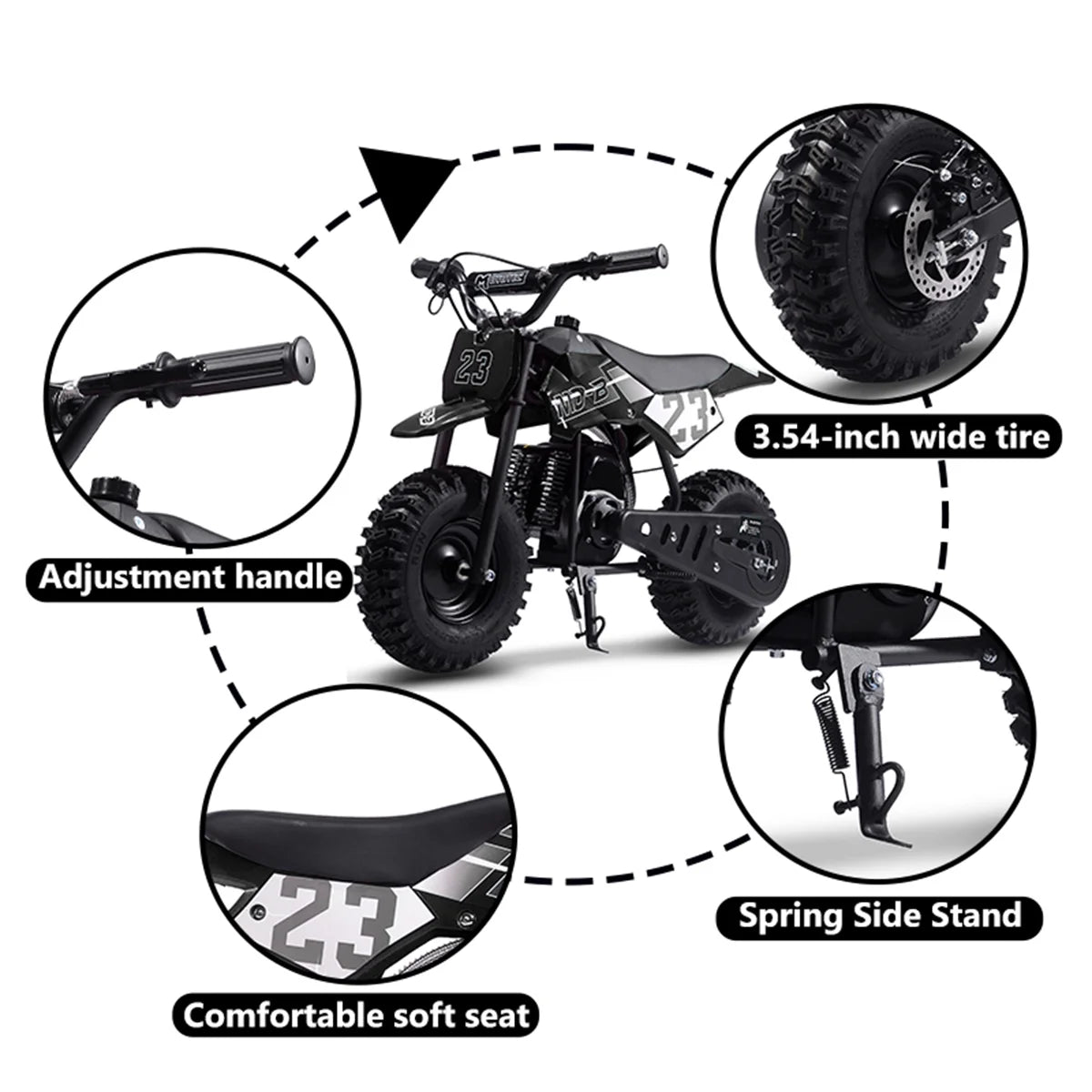 TOXOZERS Dirt Bike for Kids,Gas-Powered Mini Pit Bike with 13 Inch Knobby Tires,25 MPH,Rear Disc Brake,Supports up to 175 lbs,Begin-ner Off Road Motorcycle for Boys Girls,Blue