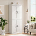 Ataucjin 70" Tall Kitchen Pantry Cabinet, Freestanding Cupboard Kitchen Pantry Storage Cabinet, Freestanding Cupboard with Doors and Adjustable Shelves, for Bathroom, Dining Room, Living Room
