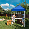 EAGLE PEAK 5x5 Pop Up Canopy Tent Instant Outdoor Canopy Easy Set-up Straight Leg Folding Shelter（Blue）