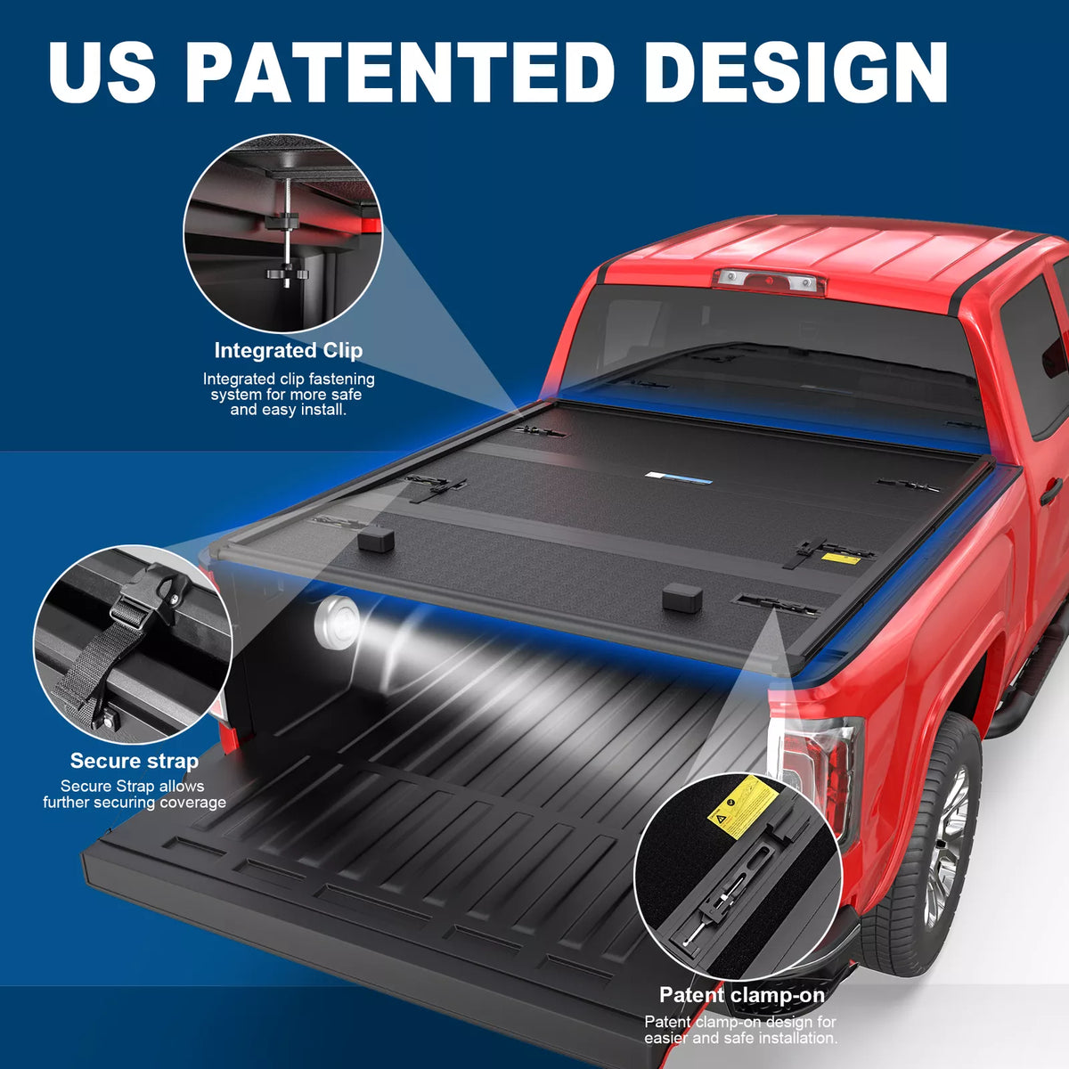 MOSTPLUS 6.5FT FRP Hard Bed Tonneau Cover for 2014-2019 Chevy Silverado GMC Sierra 1500