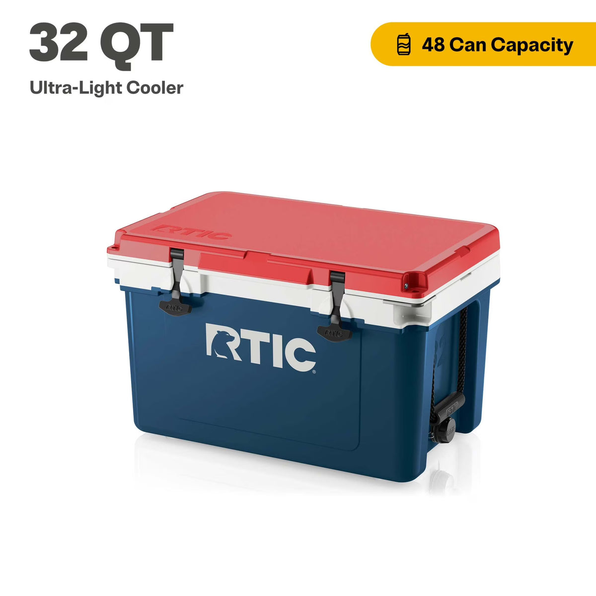 RTIC 32 QT Ultra-Light Hard-Sided Ice Chest Cooler, Fits 48 Cans, Dark Grey & Cool Grey