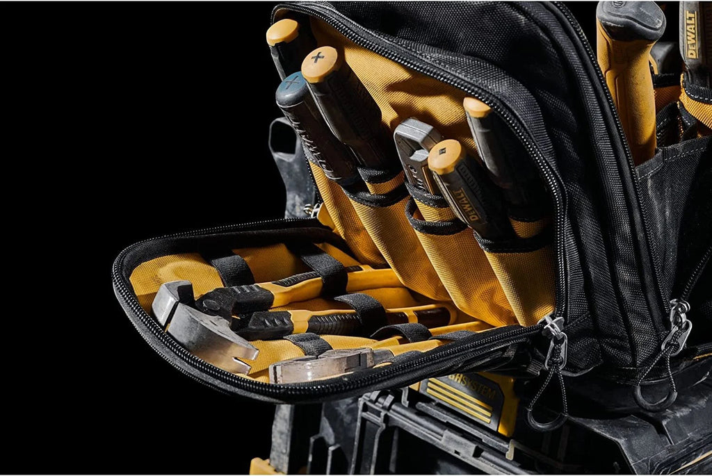 DEWALT Tool Bag 50 Pockets Waterproof Base Vertical Storage, Black