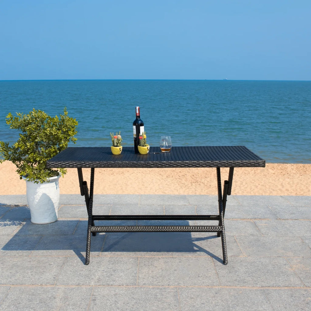 SAFAVIEH Outdoor Collection Akita Folding Table Black