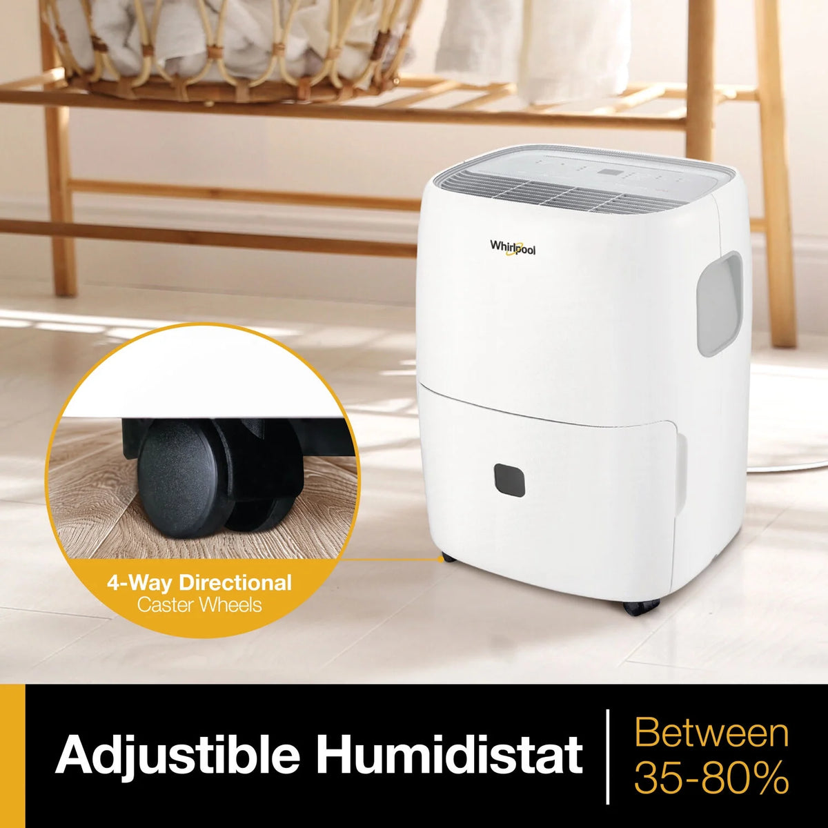 Whirlpool Energy Star 50-Pint 4500 Sq ft Dehumidifier with Pump