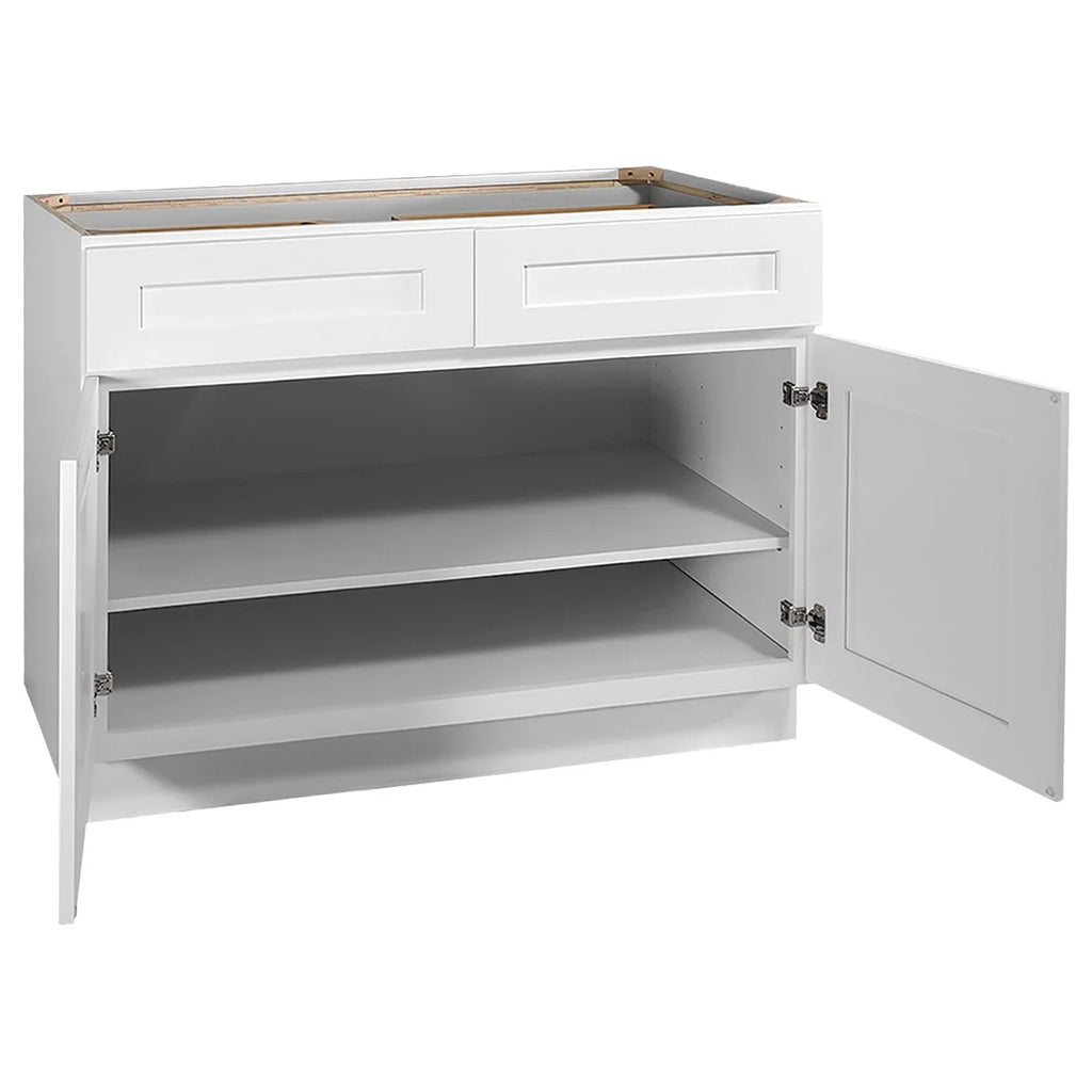 Design House Brookings Ready to Assemble Wood Shaker 2-Door and 2-Drawer Kitchen Base Cabinet (48 x 34.5 x 24), Sherwin Williams? White