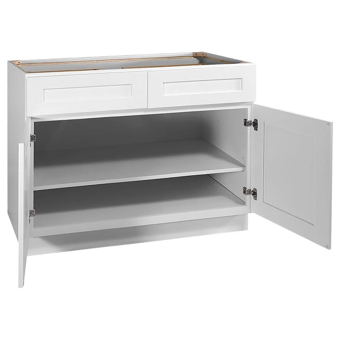 Design House Brookings Ready to Assemble Wood Shaker 2-Door and 2-Drawer Kitchen Base Cabinet (48 x 34.5 x 24), Sherwin Williams? White