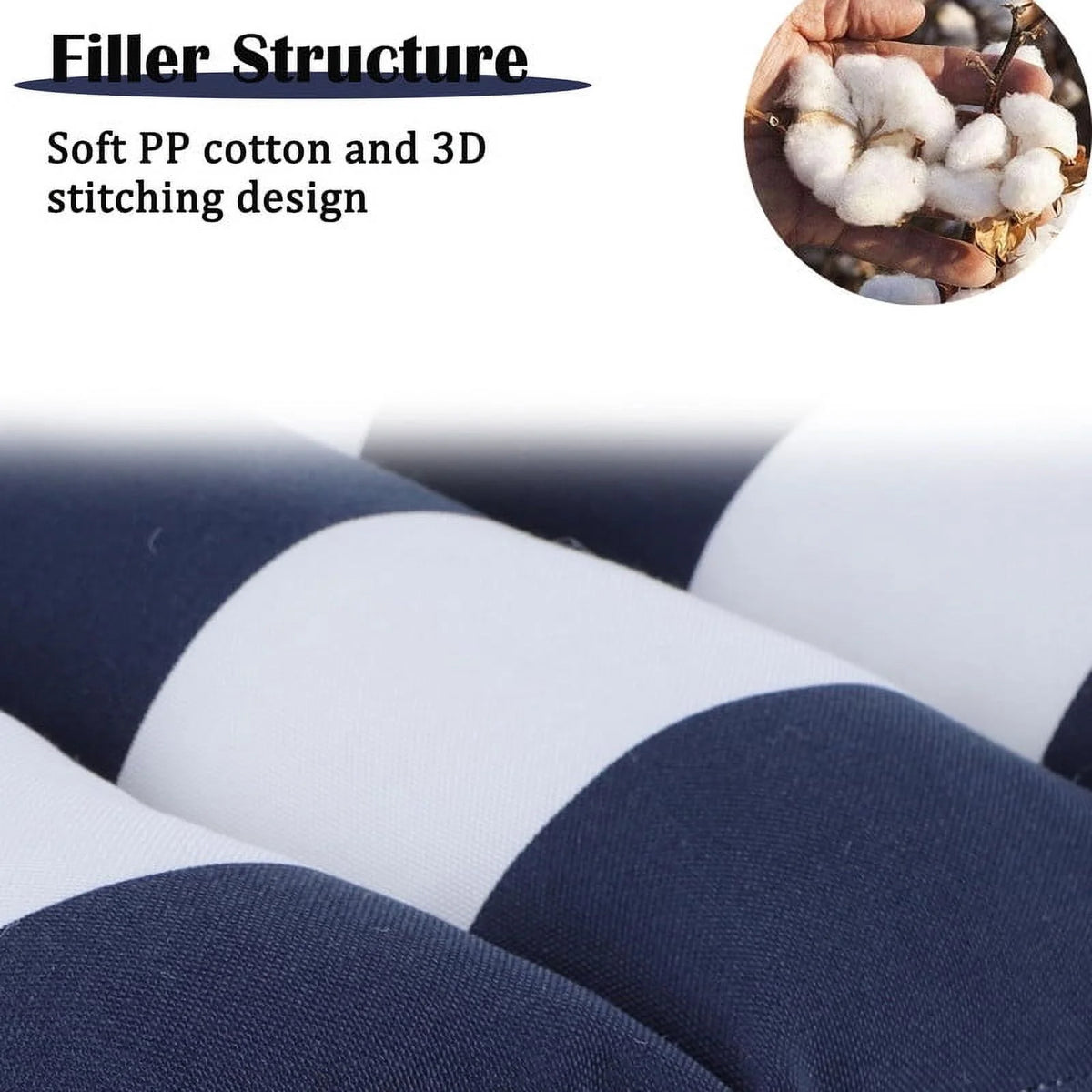 2pcs Outdoor Chaise Lounge Cushions, Waterproof Patio Foldable Chair Cushion for Garden Pool, 73 x 24in Sun Lounger Cushions for Outdoor Furniture Navy blue