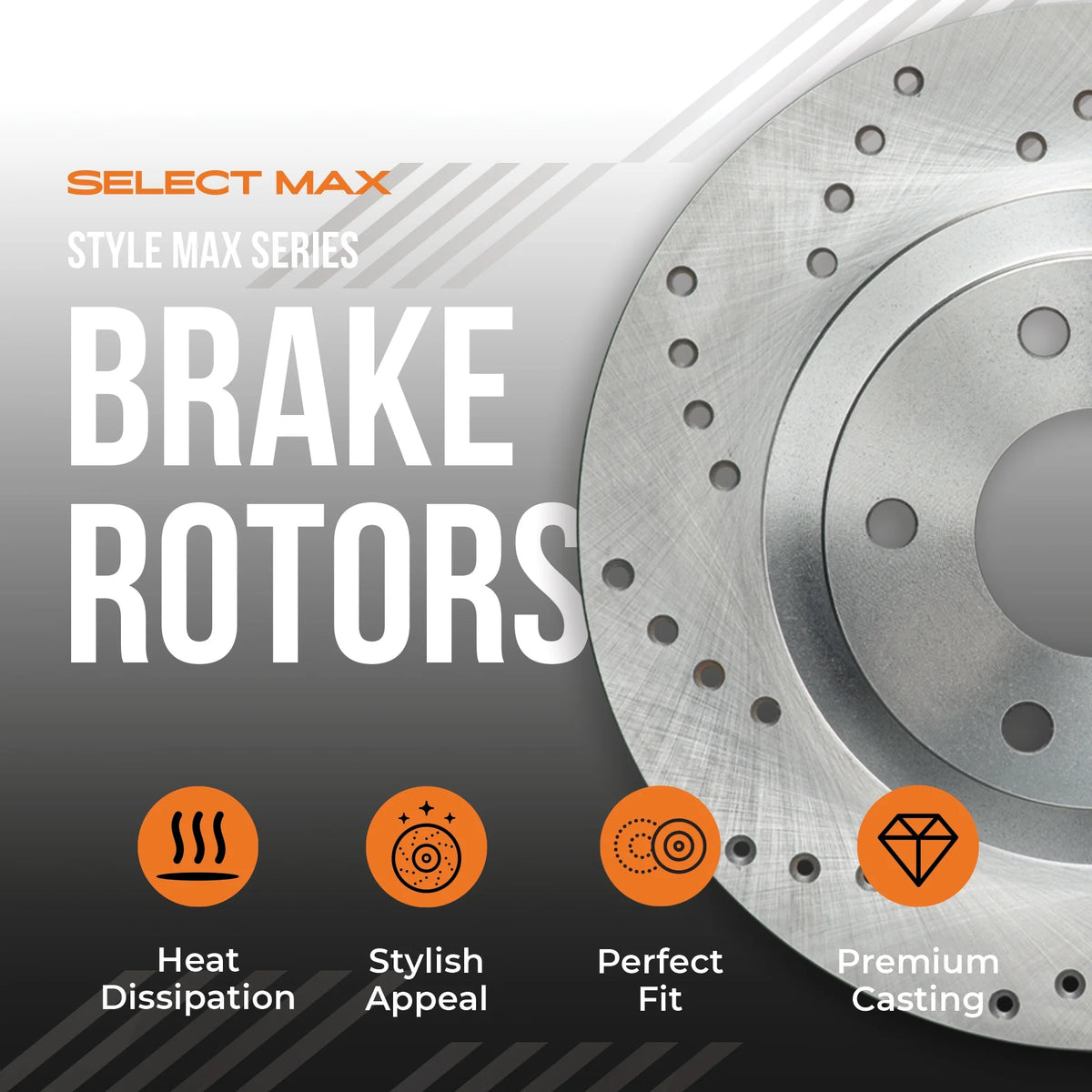 Max Advanced Brakes - Brake Kit for 2018-2020 Chevy Traverse Blazer Buick Enclave FWD 2017-2020 GMC Acadia Front and Rear Replacement Cross Drilled Disc Brake Rotors and Ceramic Brake Pads