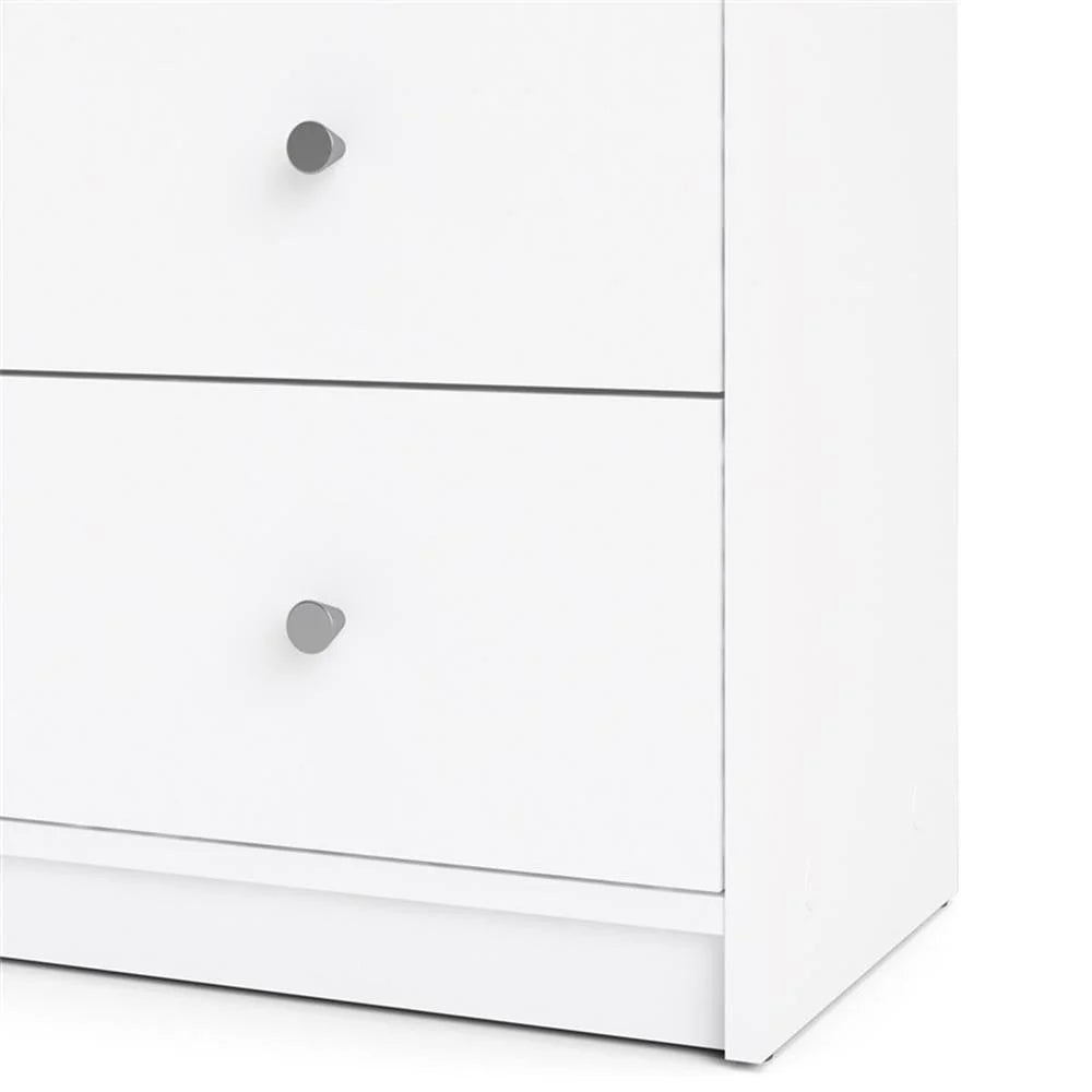 Pemberly Row 4 Pieces Set of Modern Wood Bedroom Furniture in White Finish