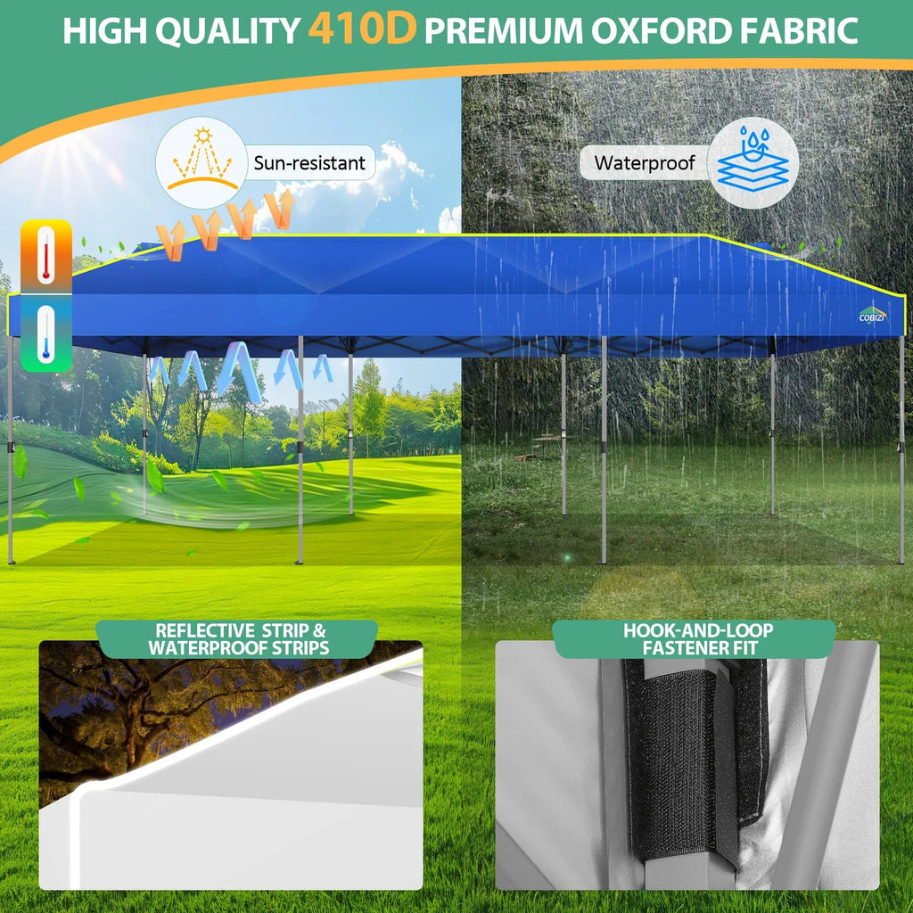 COBIZI 10x10 EZ Pop up Canopy Gazebo with Sidewalls,Pop up Canopy Tent Instant Shelter for Outdoor Party Camping Backyard Beach with Air Vent ,Carry Bag,Stakes,Ropes,Black