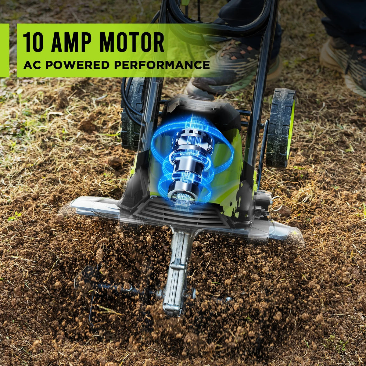 Steelite 14-Inch Corded Electric Tiller,10-Amp Electric Tiller and Cultivator for Gardening, Lightweight Rototiller