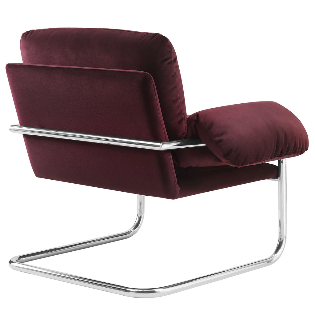 Accent Chair, Brown, Velvet, Living Room Lounge Cafe Lobby Hospitality Restaurant, Modern Contemporary, HB37765