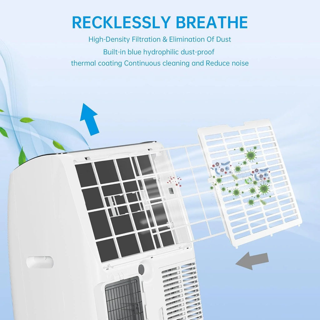 Garvee 14000 BTU Air Conditioner with Heater, Portable AC Unit w/Remote Control & Window Kit for Room up to 750 Sq.ft, White