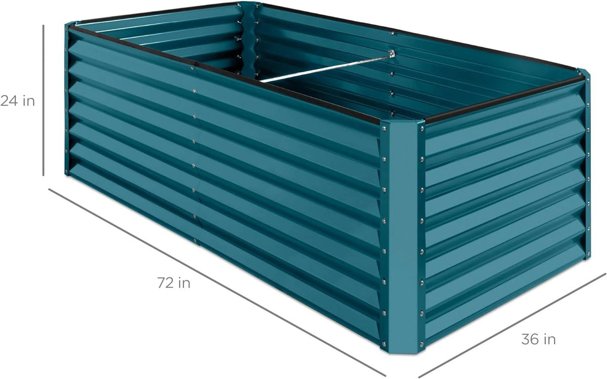Gloaa 6x3x2ft Outdoor Metal Raised Garden Bed, Deep Root Box Planter for Vegetables, Flowers, Herbs, and Succulents w/ 269 Gallon Capacity Sage Green