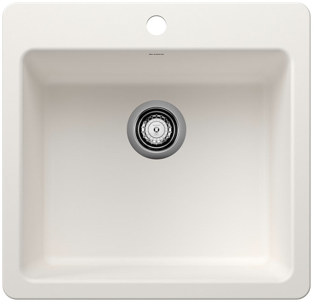 Blanco 443227 21 in. Liven Silgranti Single Bowl Dual Mount Kitchen Sink - Anthracite