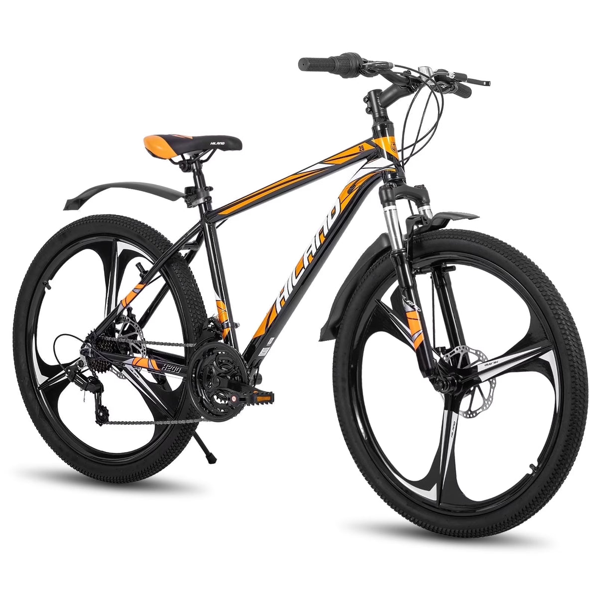 Hiland Mountain Bike, Multi-Spokes,Shimano 21 Speeds Drivetrain,Aluminum Frame 26 inch Wheels, Men's MTB Bicycle, White