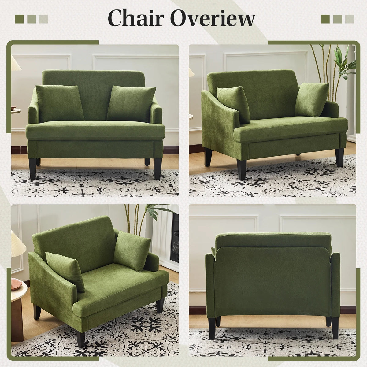 Bezseller Oversized Accent Chair with High Back, Armchair for Living Room or Bedroom, Beige
