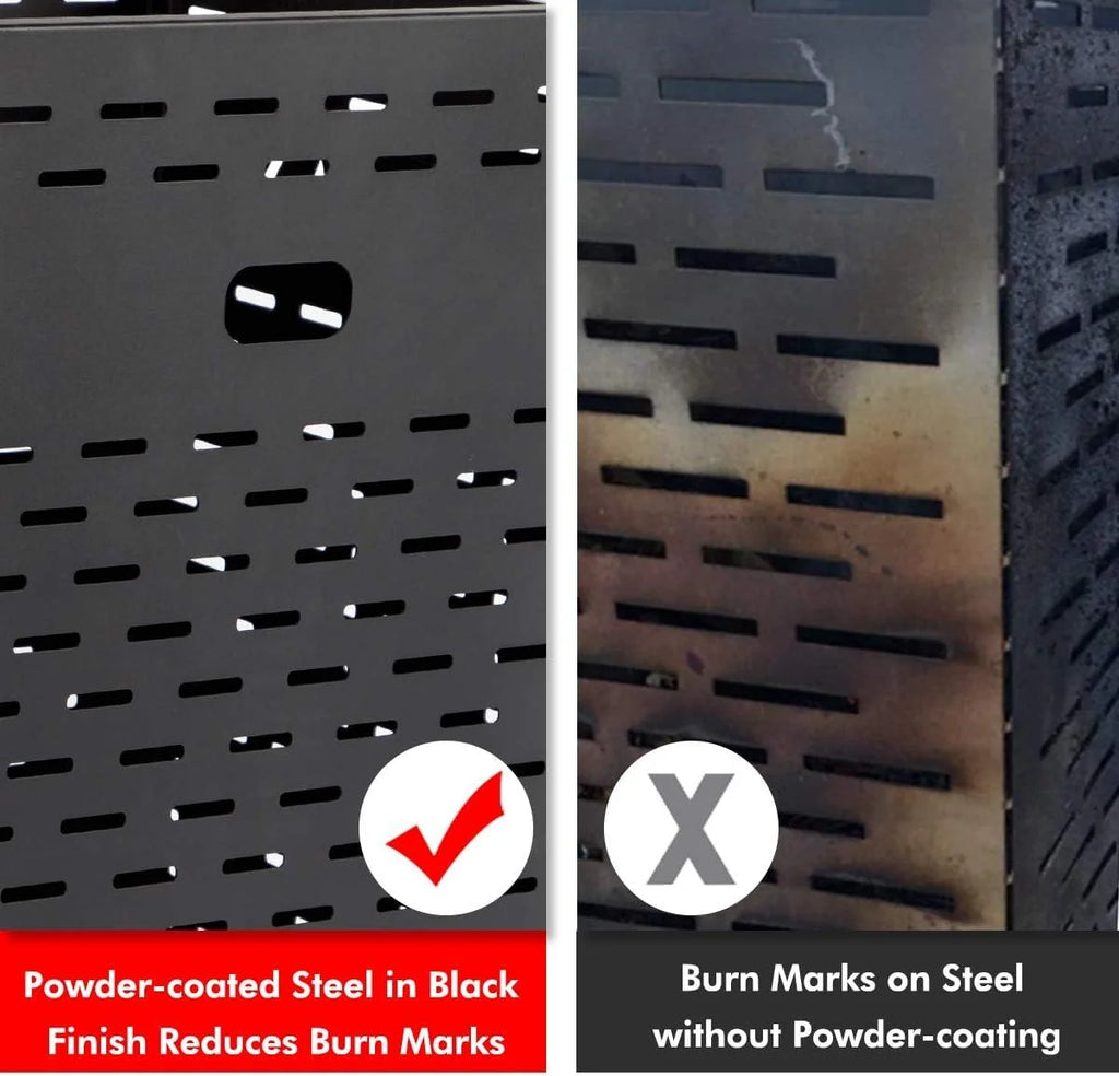 Burn Barrels for Outside for Burning Trash Incinerator Burn Cage for Paper Yard Waste,Heavy Duty Burn Cage with Base & Cover,Includes Tools for Burning Trash,Yard Waste,22x22x30 Inch