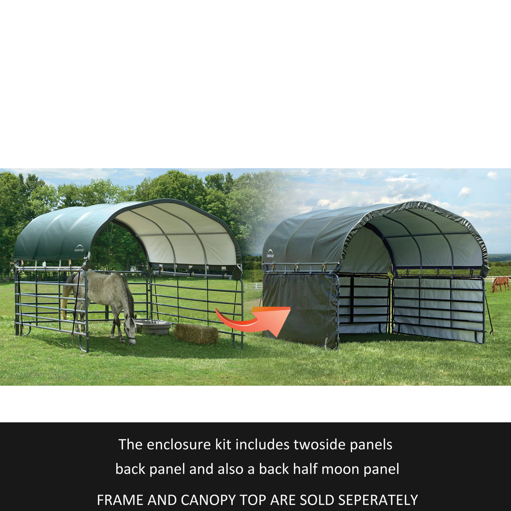 ShelterLogic 12' x 12' Corral Shelter and Livestock Shade Waterproof and UV Treated Universal Cover for Horses, Goats, and Other Livestock (Corral Panels Not Included)